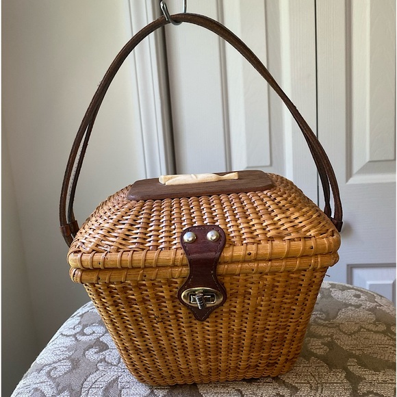 vintage wicker handbag, wicker handbag, vintage Bags Vintage